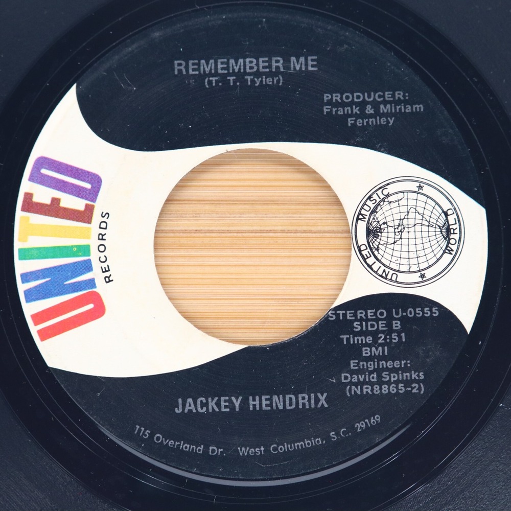 JACKEY HENDRIX - REMEMBER ME / MEMORIES‎ WILL ALWAYS RING - OBSCURE COUNTRY 45